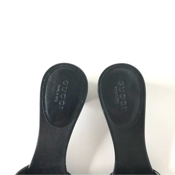Gucci Retro Vintage Monogram Low Heel Slip On Mules Sandals 6.5 - Picture 4 of 12